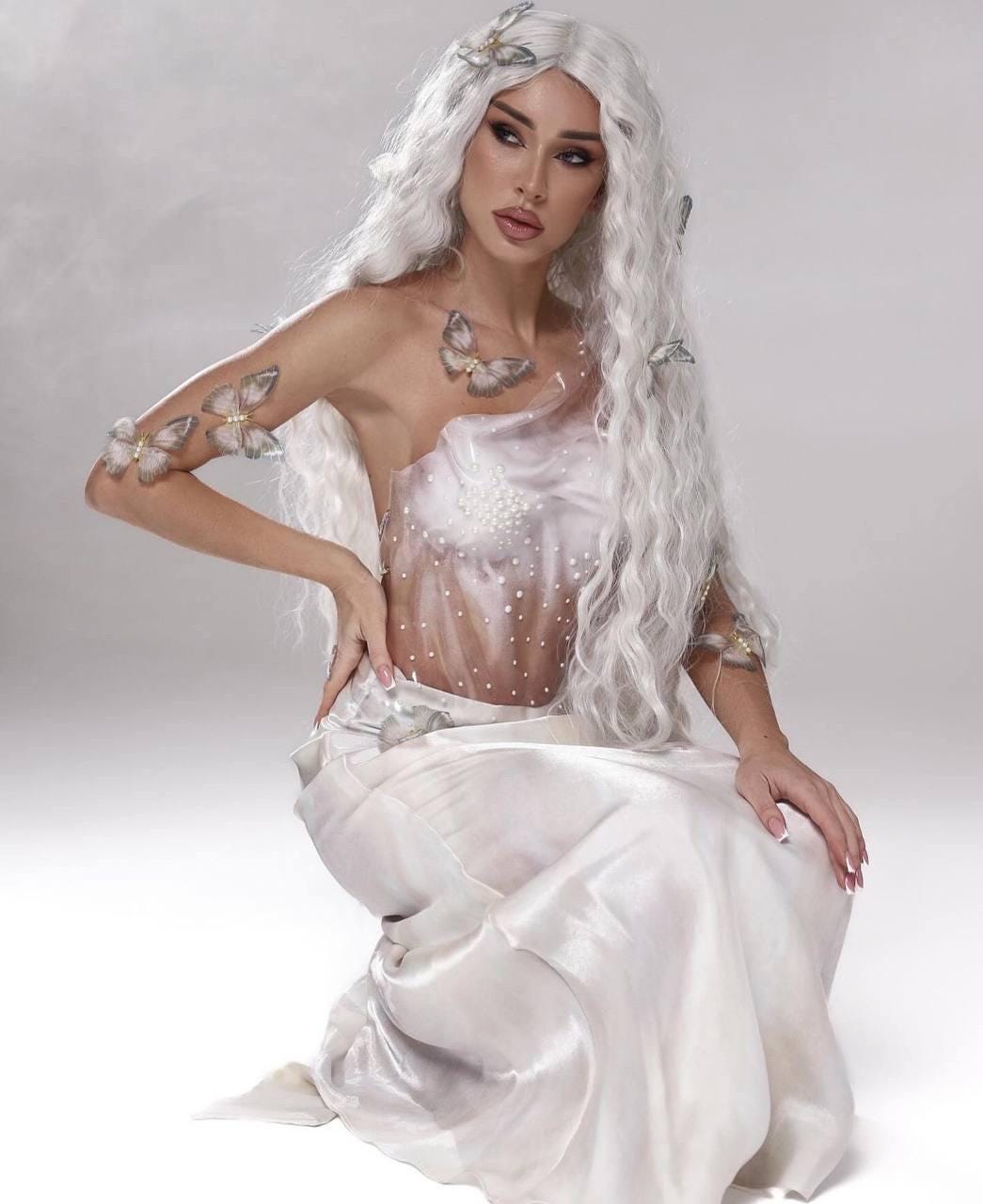 Transparent rhinestone corset bustier top, breastplate armor costumes cosplay futuristic clothing, handmade see through corset