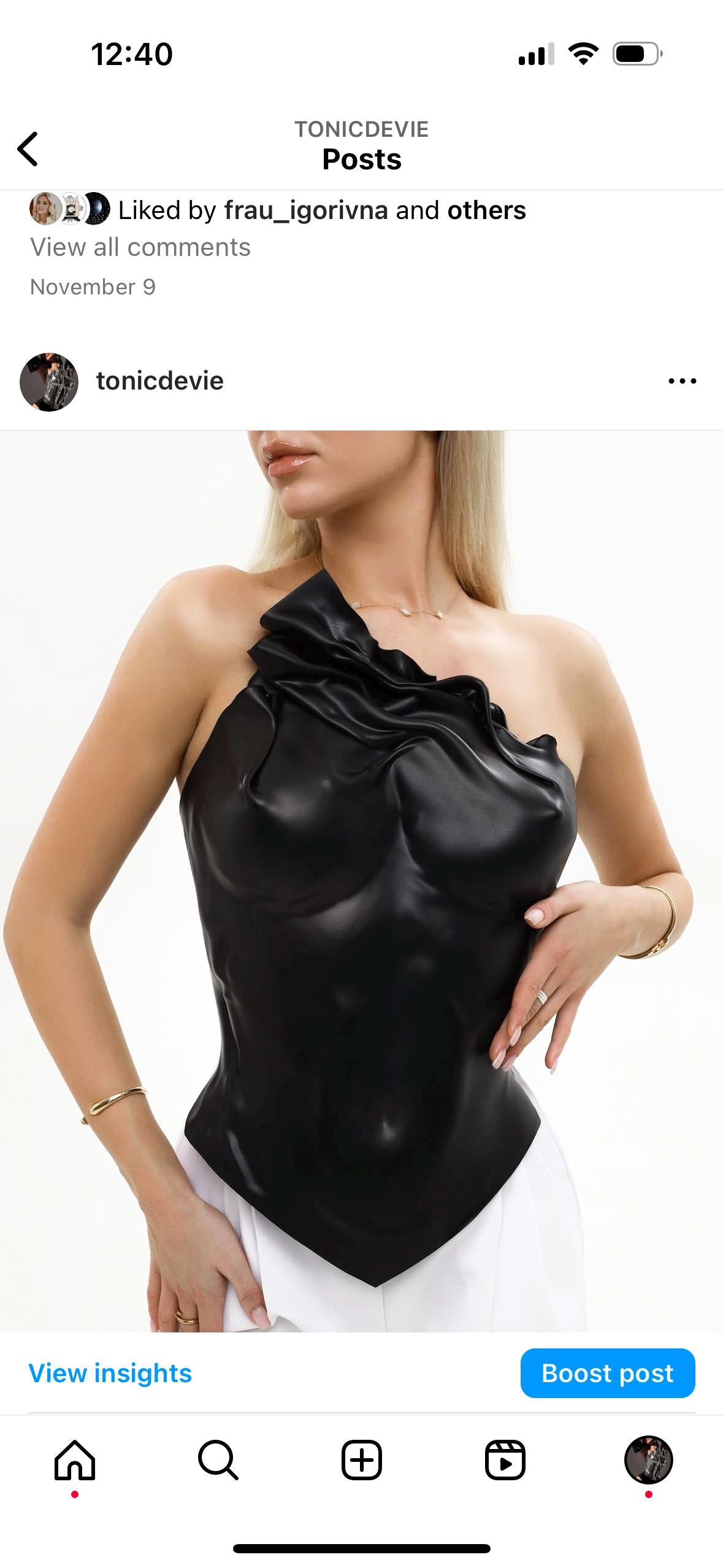 Handmade Black Armor Bustier Top