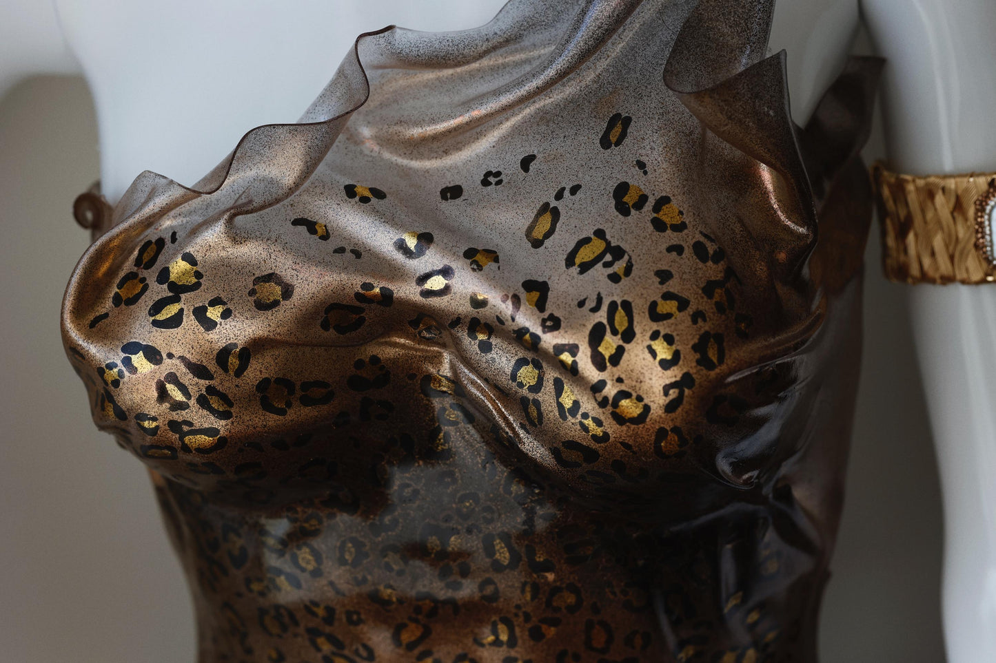 Leopard corset handmade, cheetah print breastplate, handmade plastic corset top, overbust corset