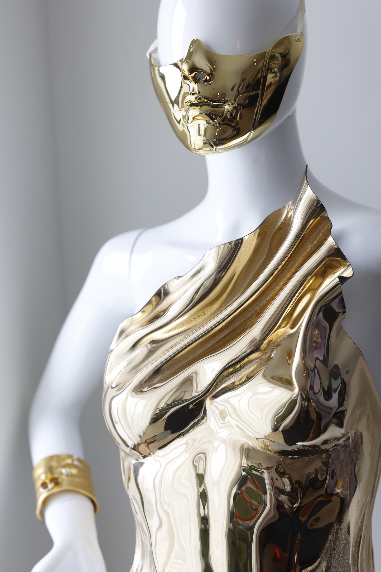 Half face golden mask for masquerade and parties, special events accessories, photoshoot accessories
