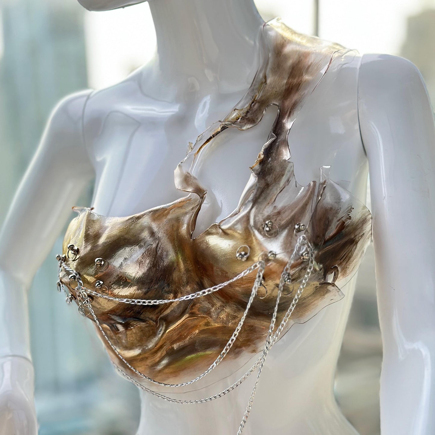 Chrome Armor Corset Bustier