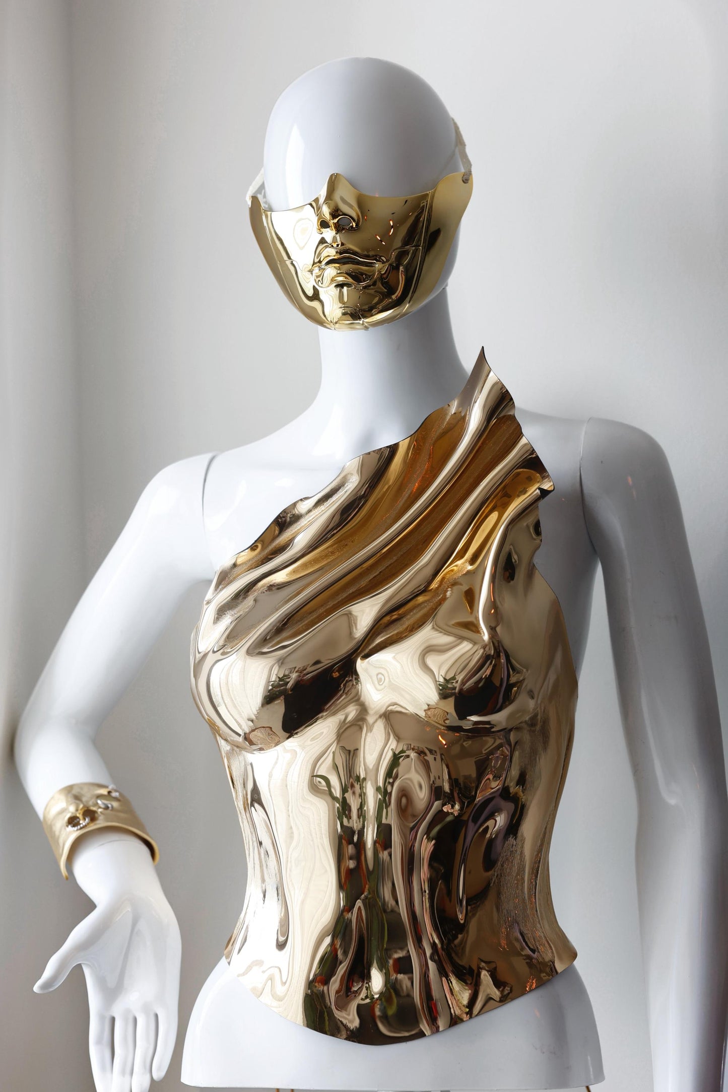 Half face golden mask for masquerade and parties, special events accessories, photoshoot accessories