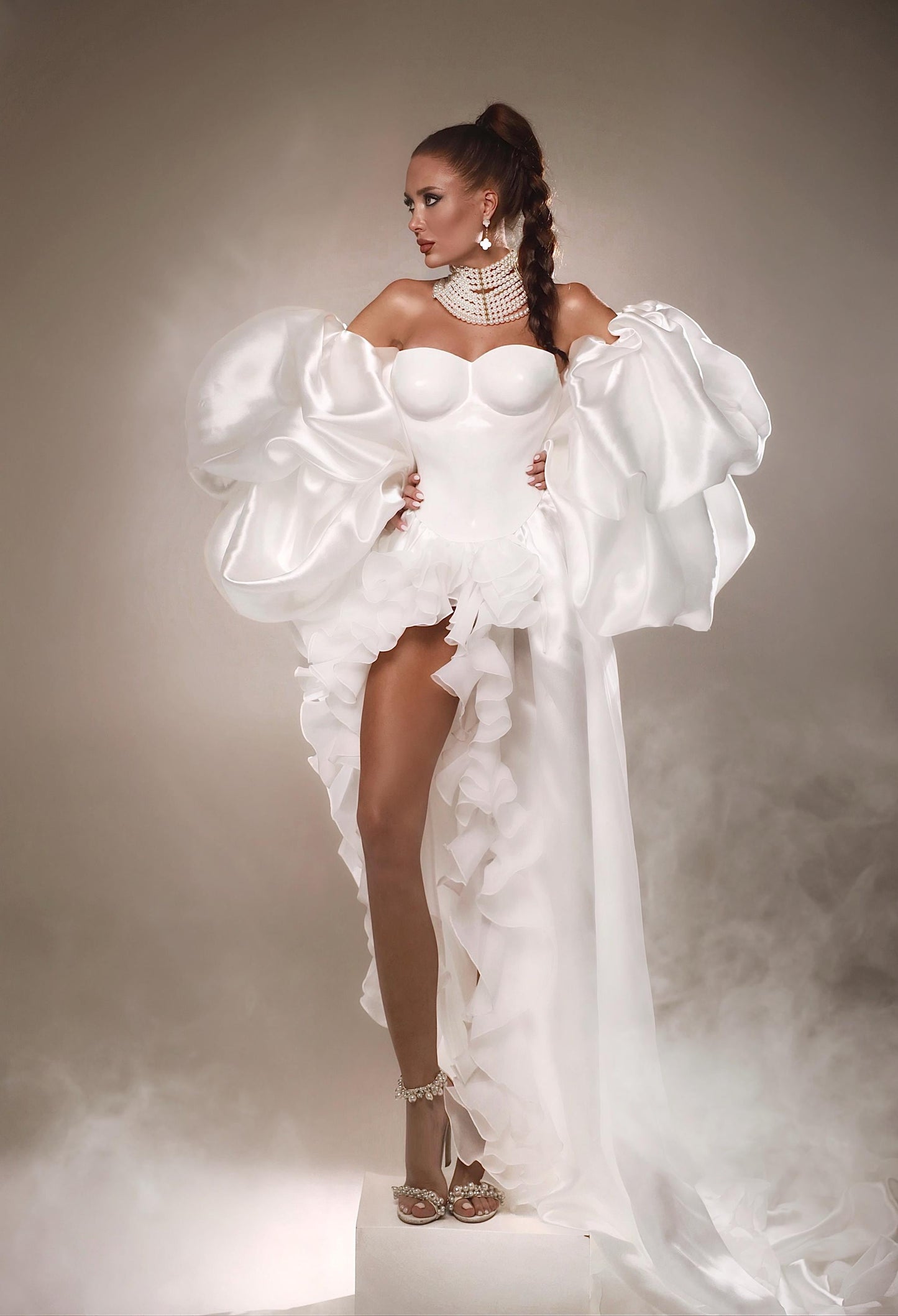 White armor corset bustier top, breastplate costumes cosplay plastic bra, custom made top art festival outfit, bridal corset white