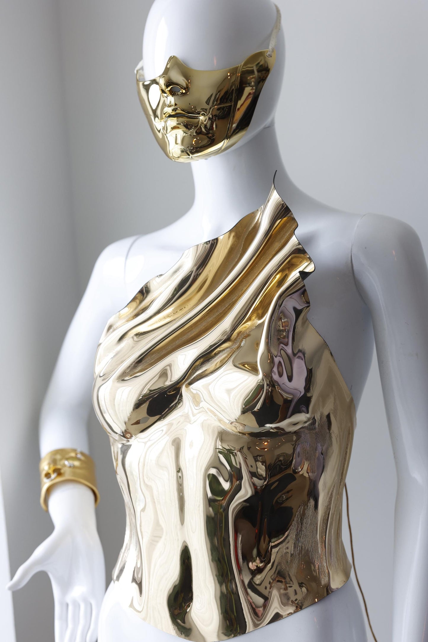 Half face golden mask for masquerade and parties, special events accessories, photoshoot accessories