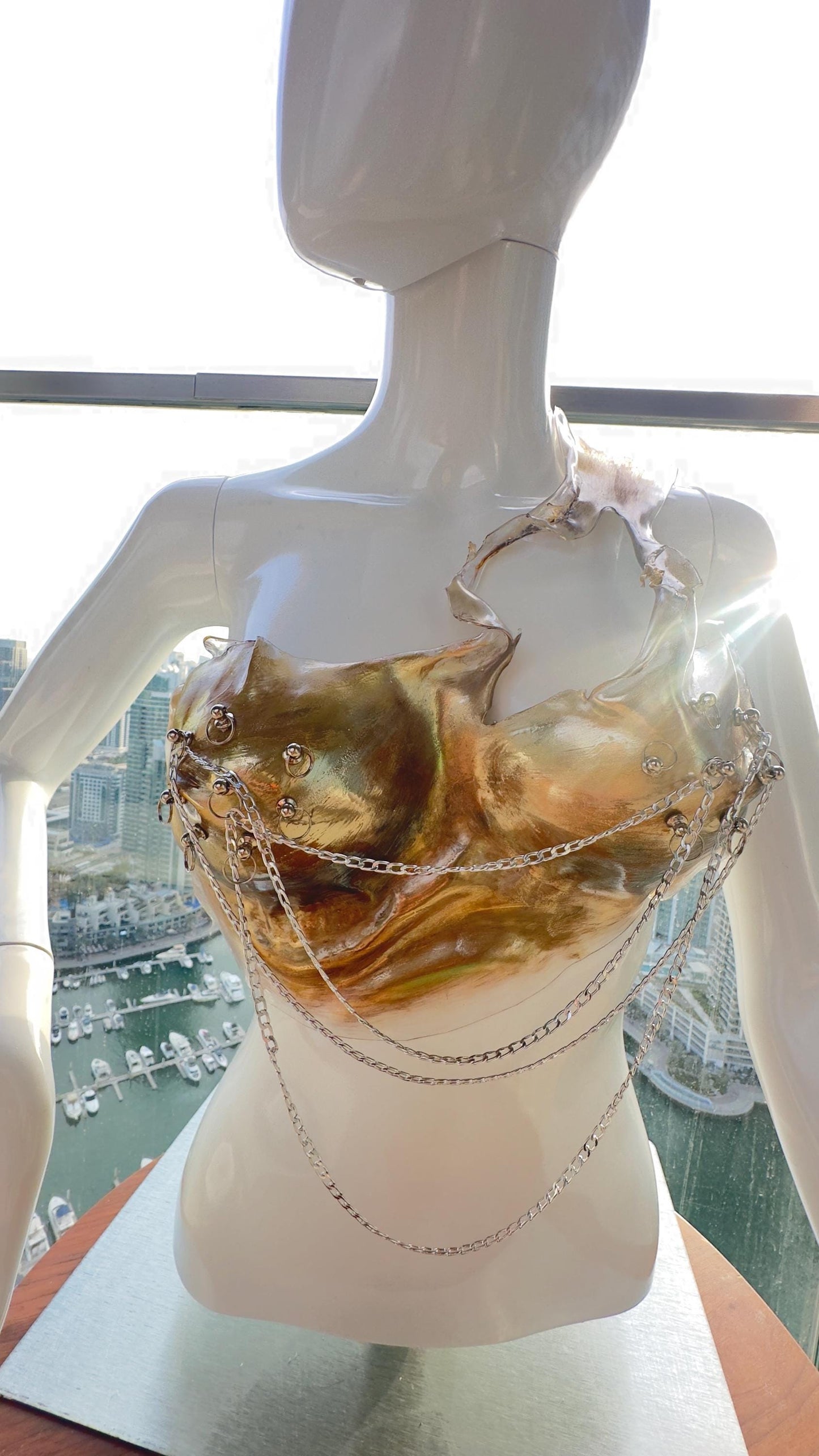 Chrome Armor Corset Bustier