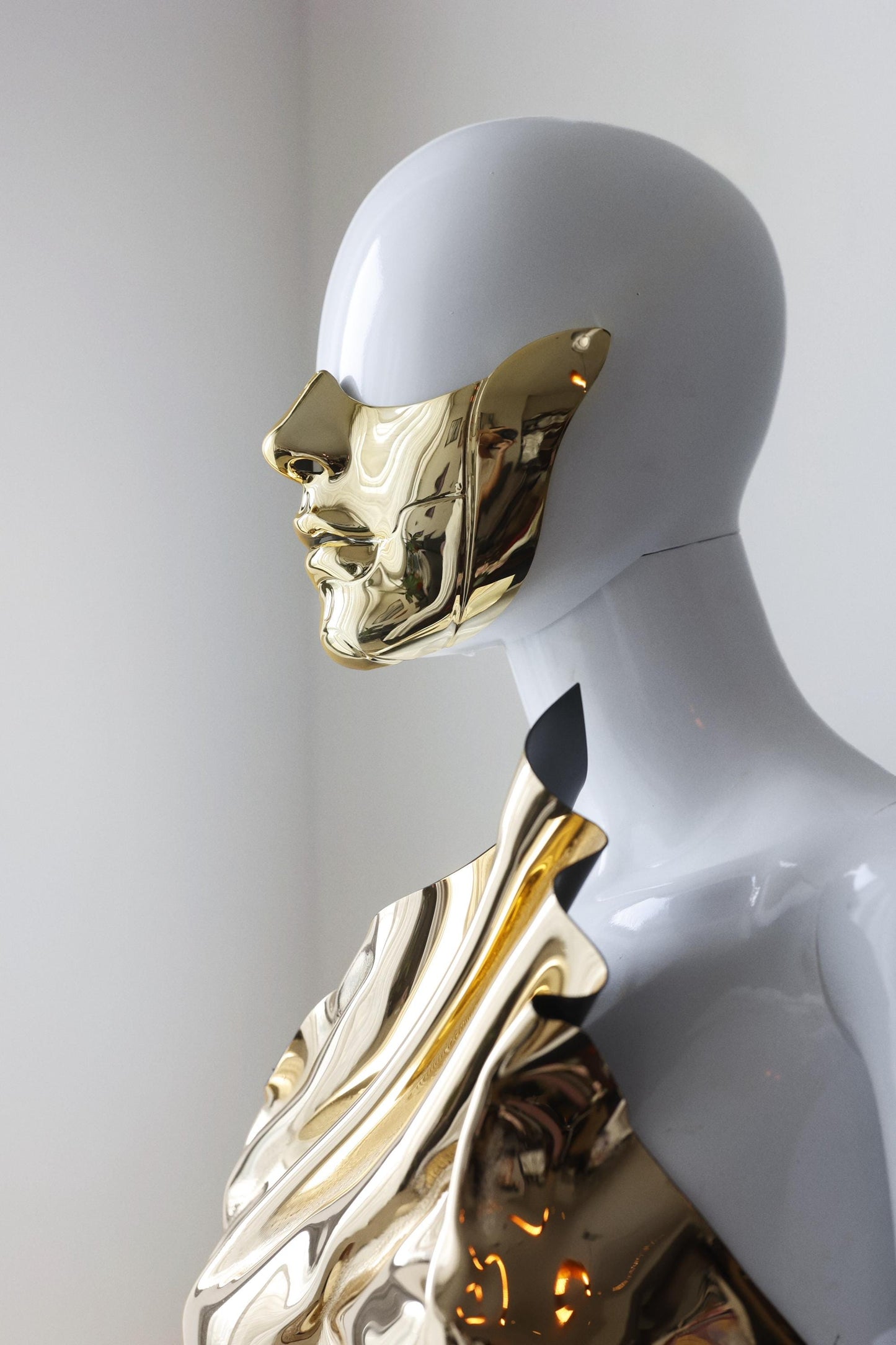 Half face golden mask for masquerade and parties, special events accessories, photoshoot accessories