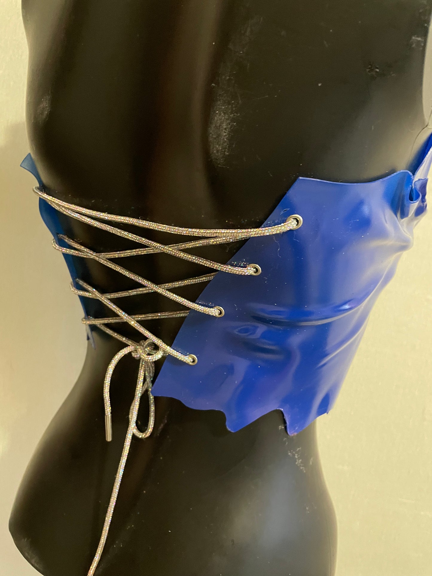 Blue armor corset