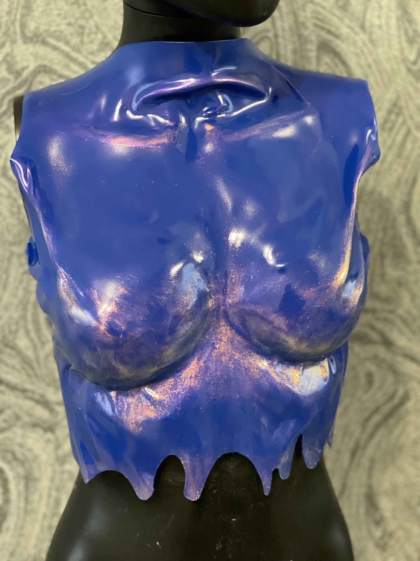 Blue armor corset