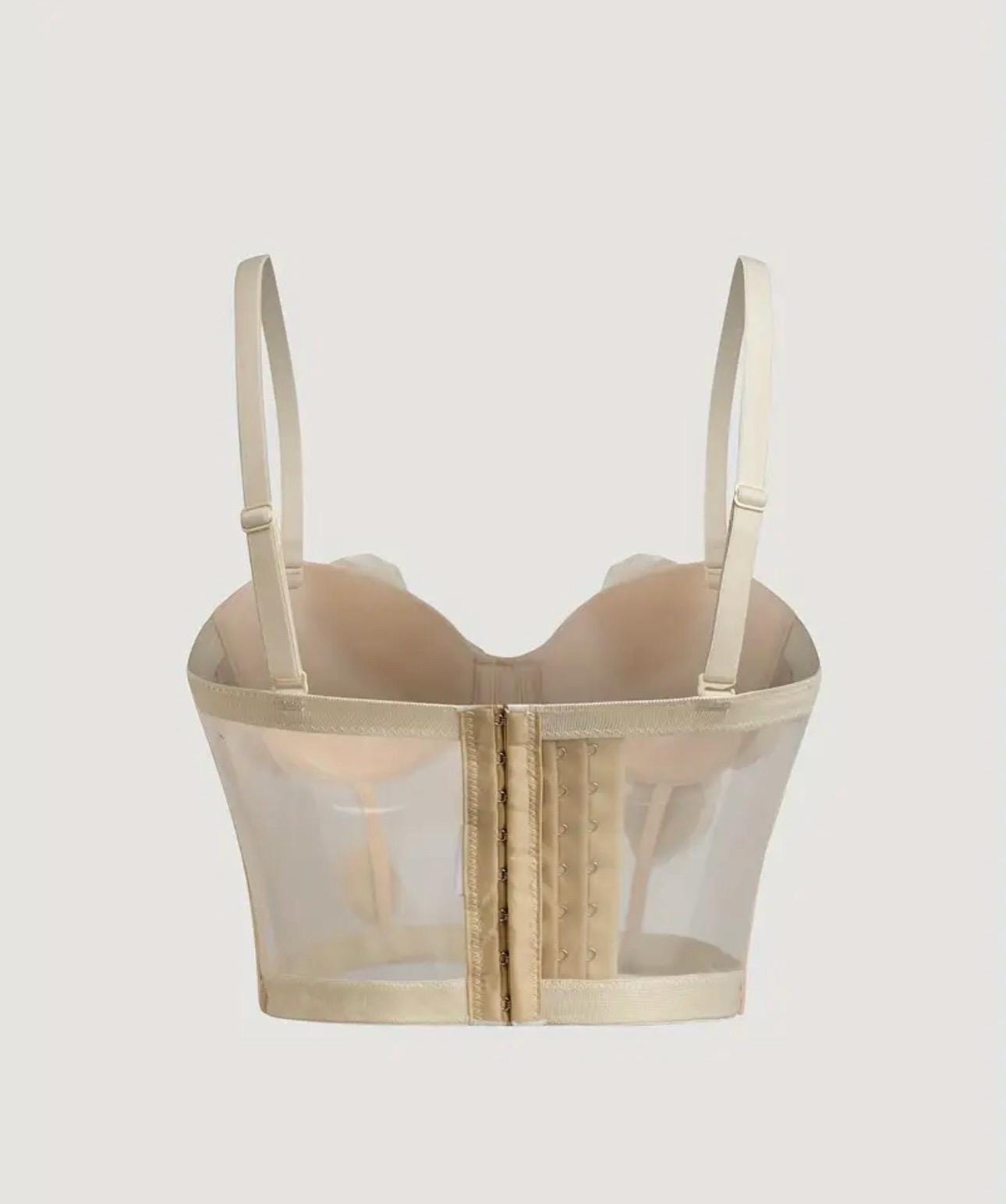 Beige nude custom corset bustier top with flowers and roses, corset with cups, handmade art festival outfit goddess queen top