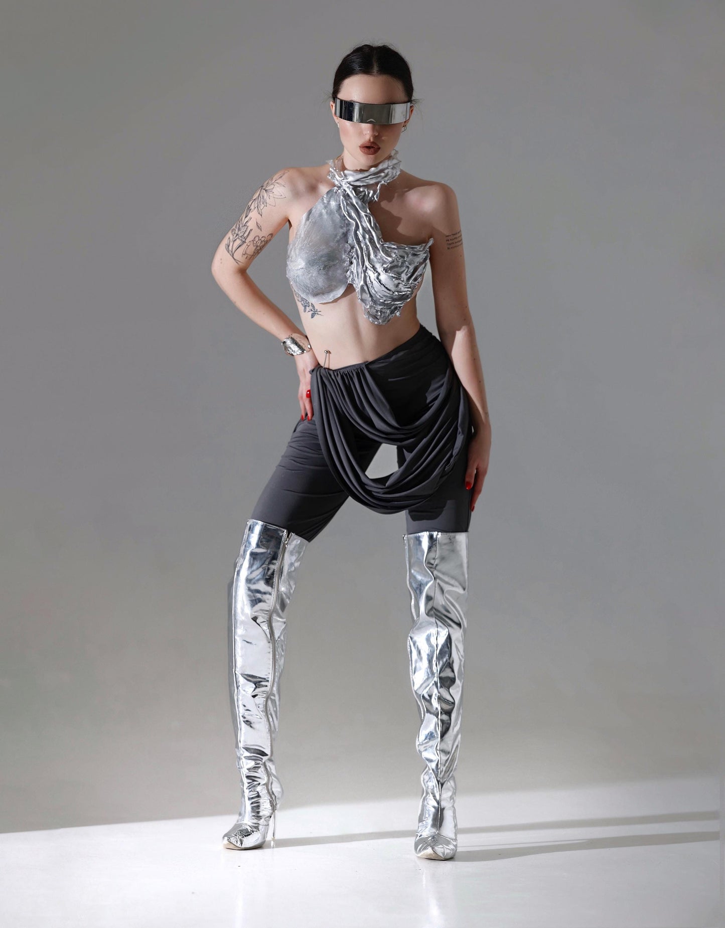 Custom Chrome Armor Corset Bustier Top, Cosplay Breastplate Armor Costume, Metal Bra Festival Outfit, Goddess Acrylic Bustier, Handmade top