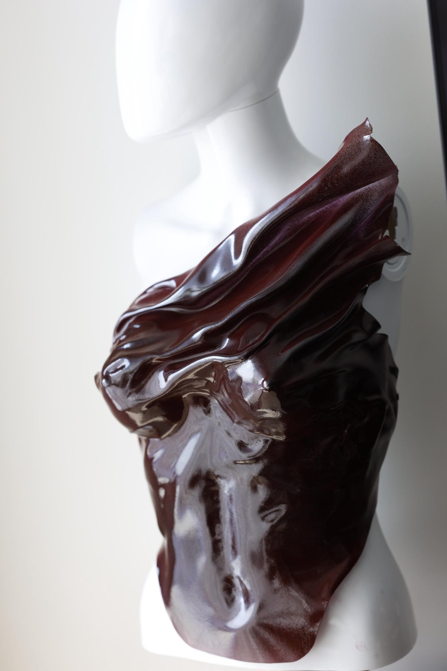 Marsala plastic custom corset bustier top, breastplate armor costumes cosplay futuristic clothing, handmade art festival outfit queen top