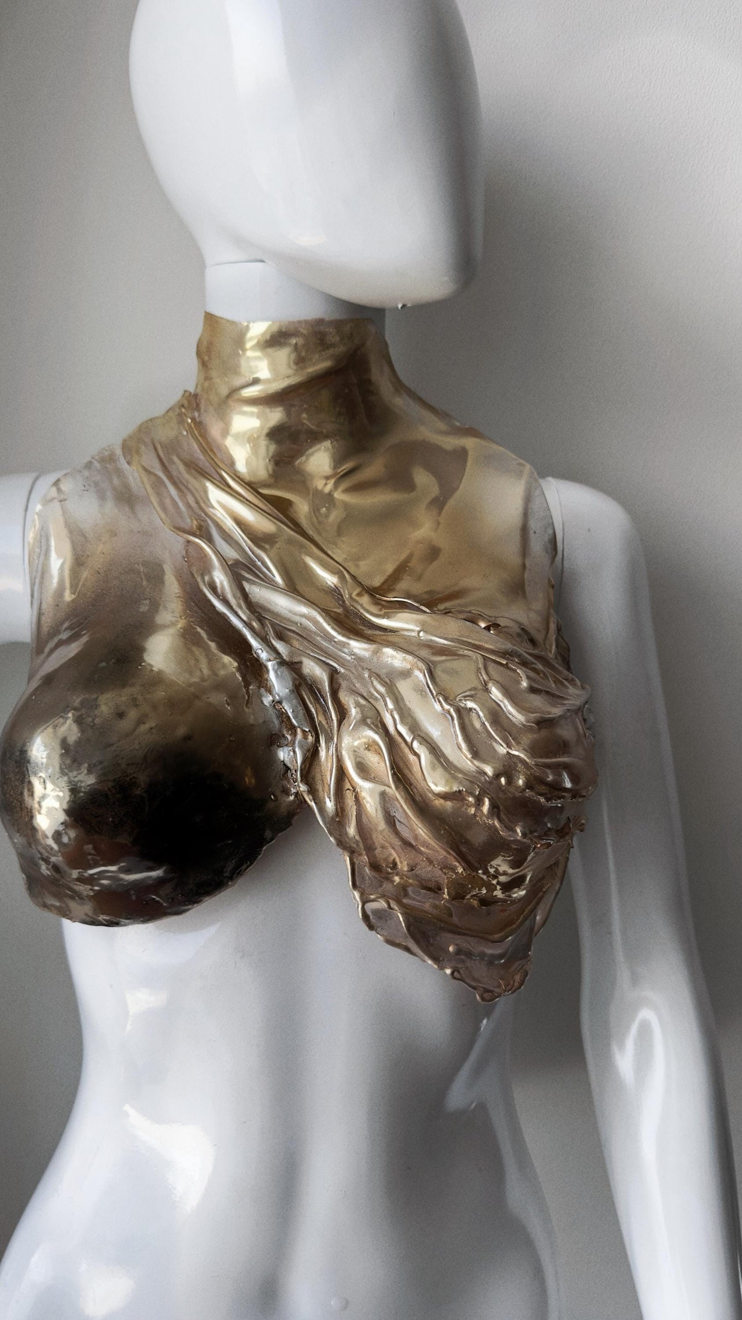 Custom Chrome Armor Corset Bustier Top, Cosplay Breastplate Armor Costume, Metal Bra Festival Outfit, Goddess Acrylic Bustier, Handmade top
