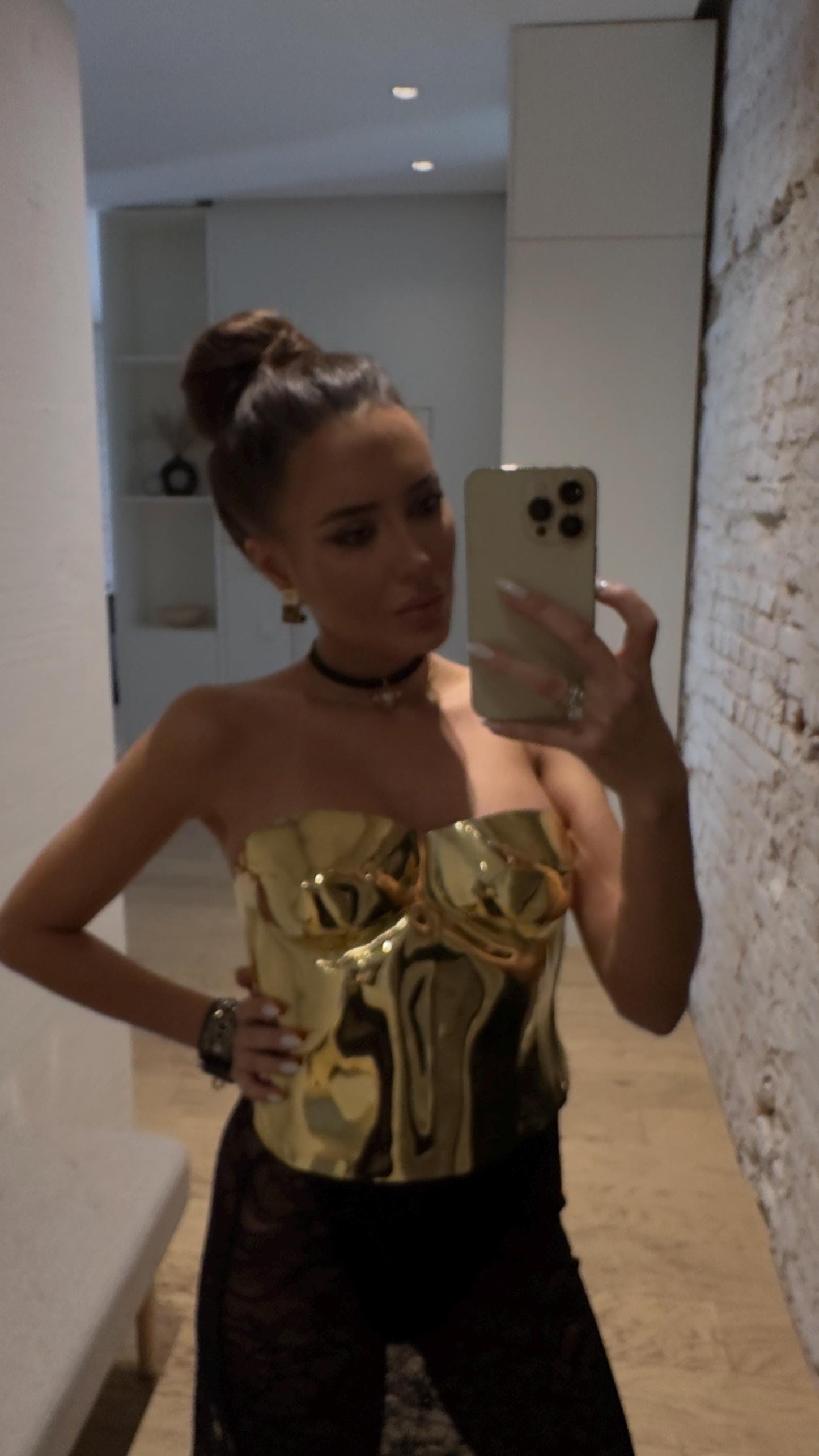 Golden armor custom made corset bustier top, Holiday rave outfit for photoshoot, chrome mirror metallic top, festival goddess outfit