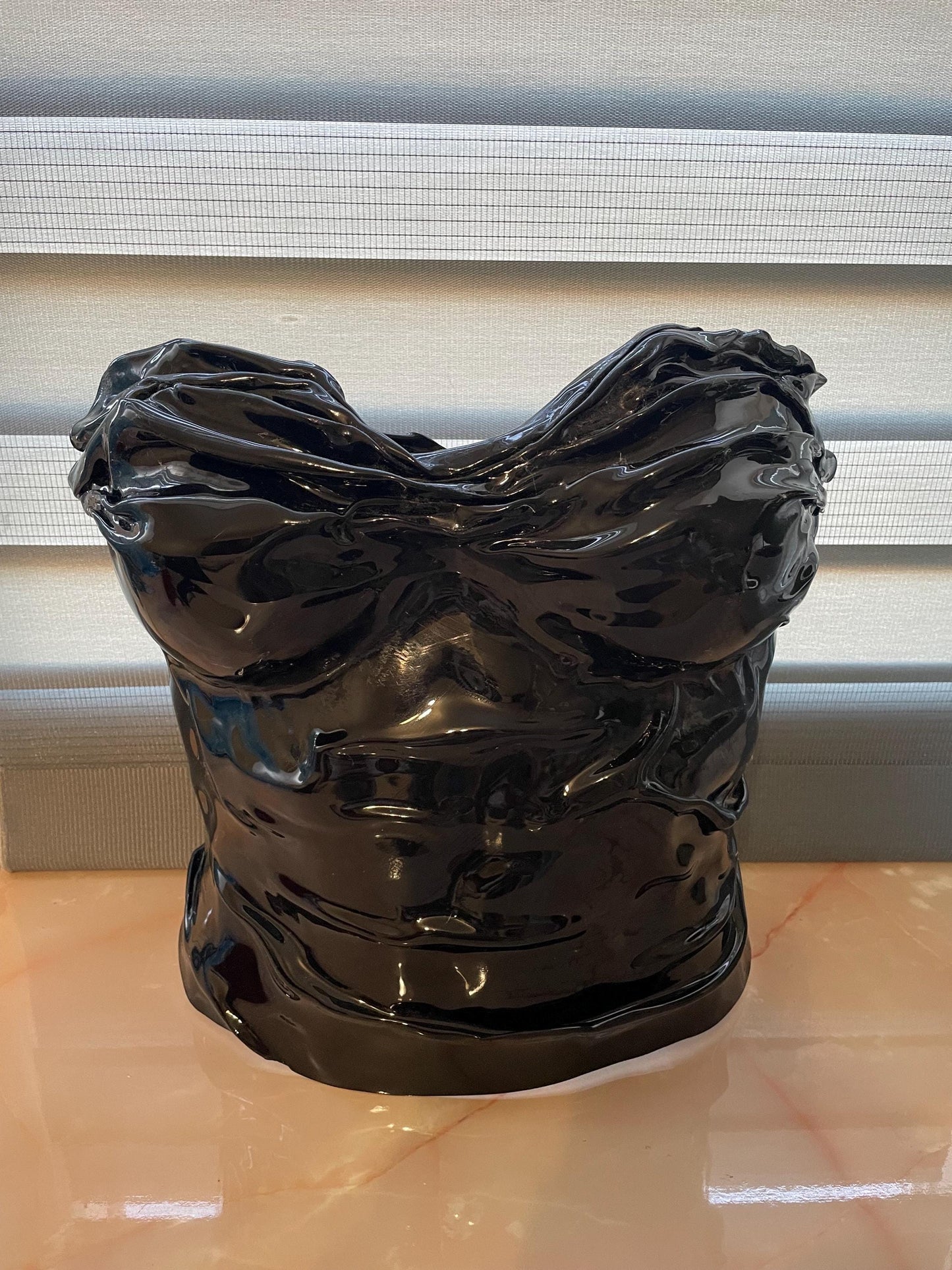 Black Armor Bustier Top, Custom Cosplay Breastplate, Festival Metal Bra, Goddess Warrior Top, Artistic Armor Corset, Wet look metal bra