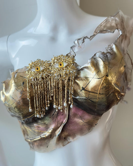 Gold armor custom made corset bustier top Exclusive Art Artistic