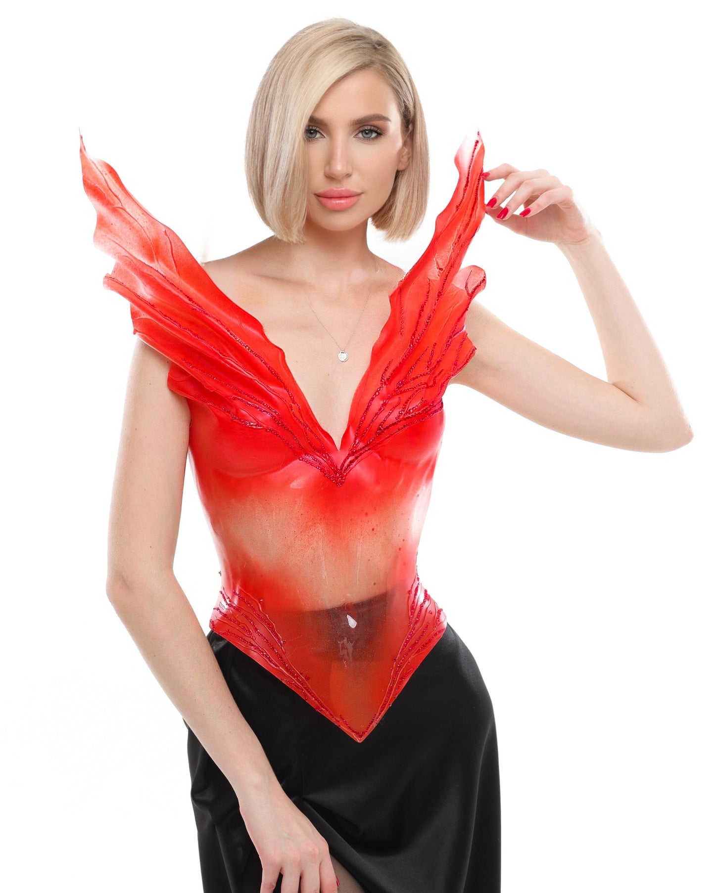 Red Corset Devil’s eye Rhinestones