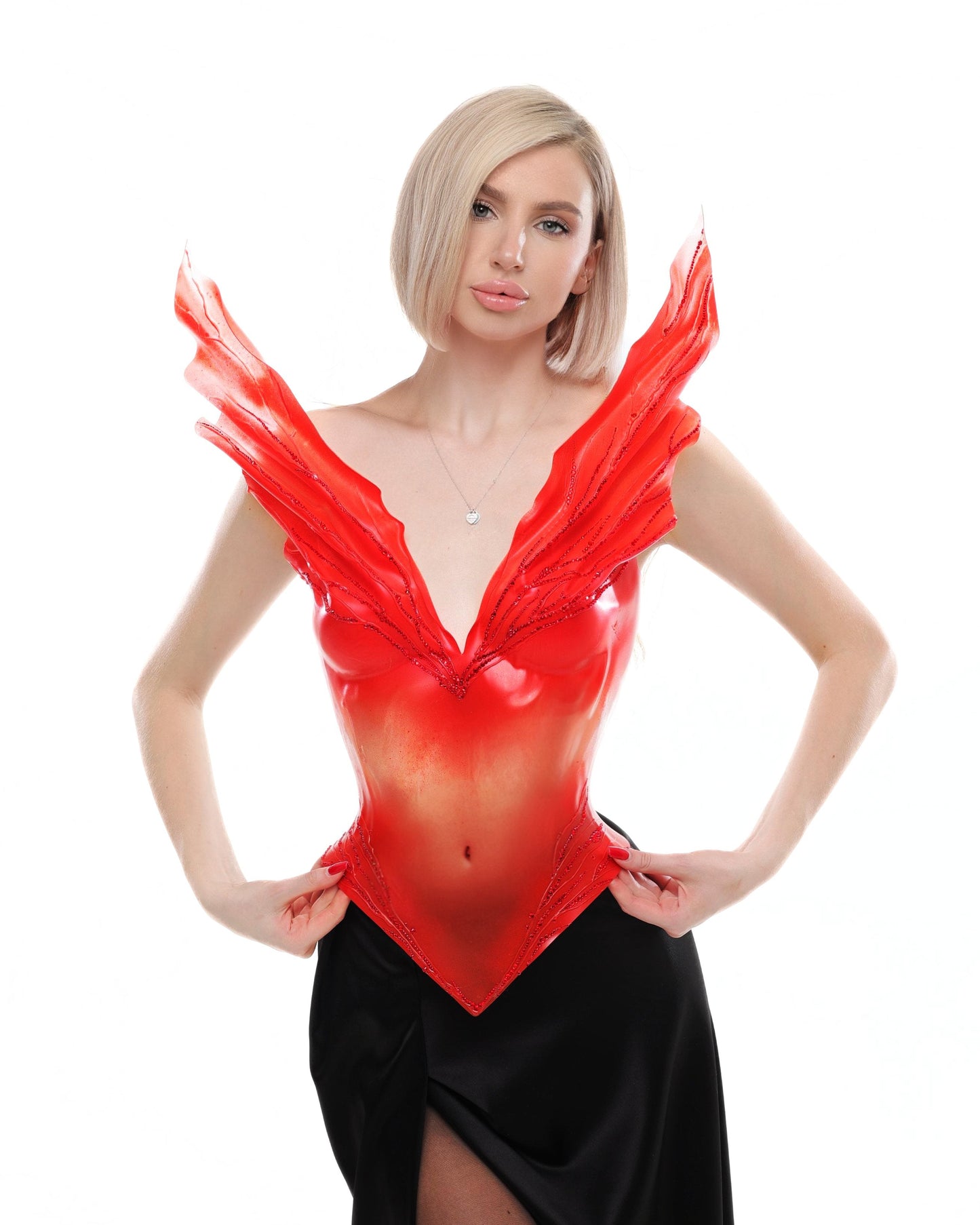 Red Corset Devil’s eye Rhinestones