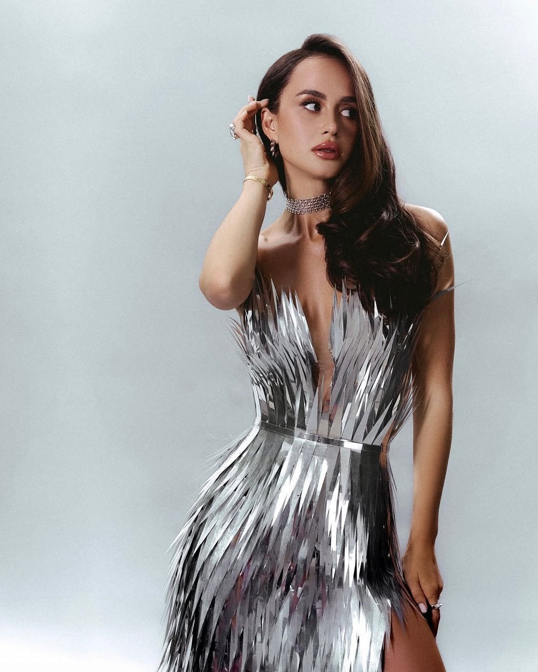 Futuristic Mirror Dress Rave Outfit