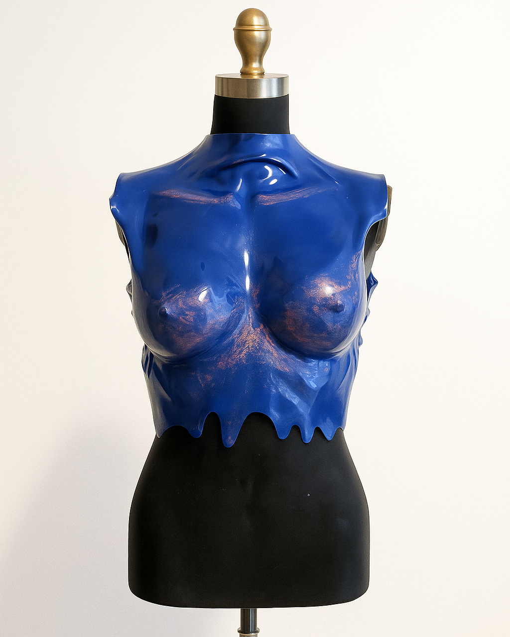 Blue armor corset