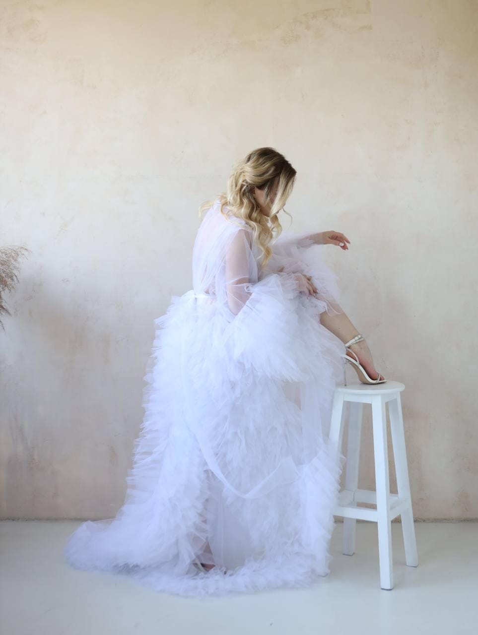 White Tulle cape