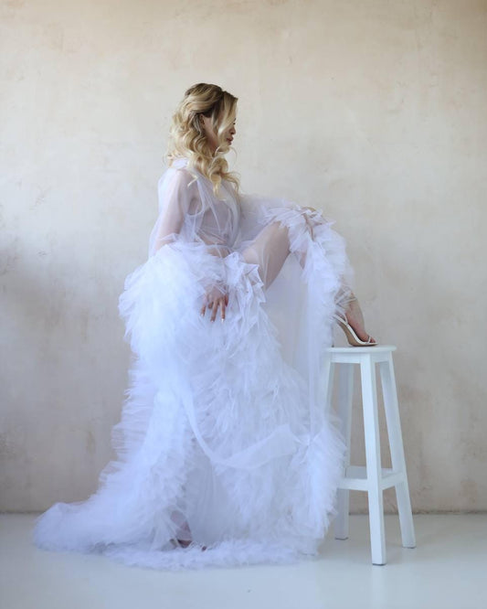 White Tulle cape