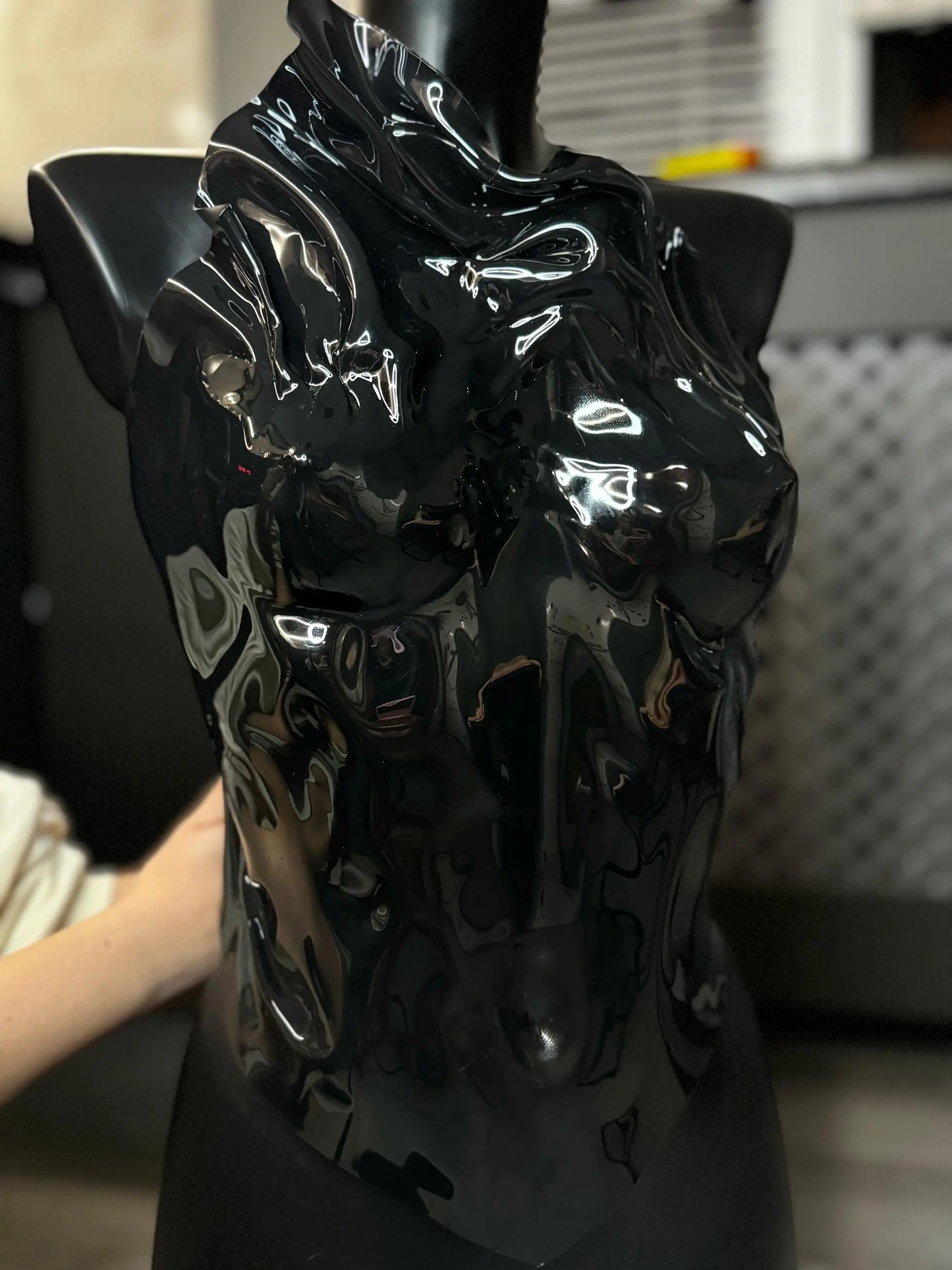 Handmade Black Armor Bustier Corset