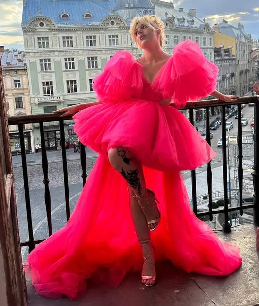 Hot pink tulle dress