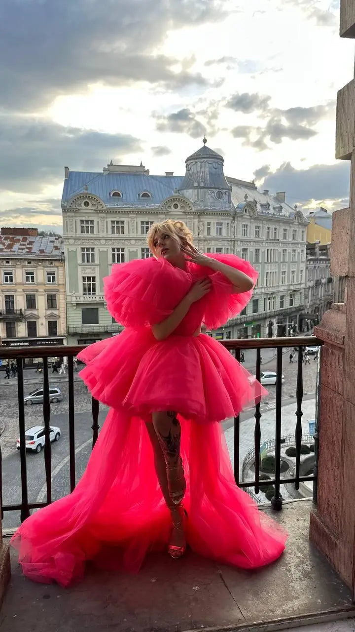 Hot pink tulle dress