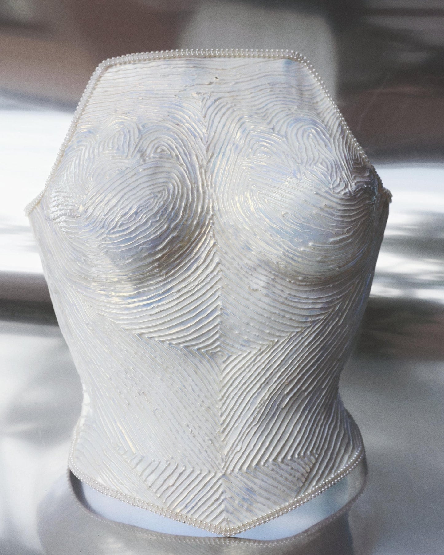 White corset Plus Size Pearl