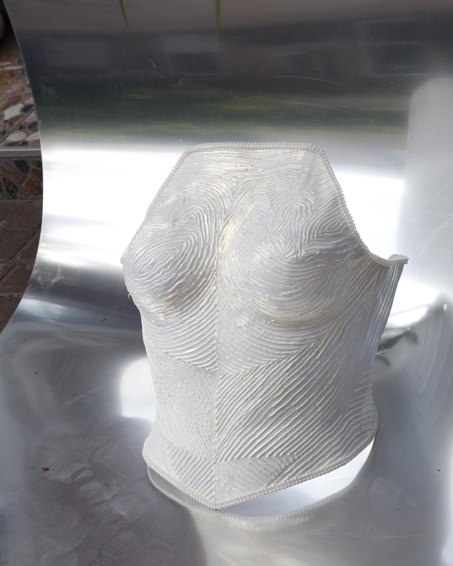 White corset Plus Size Pearl