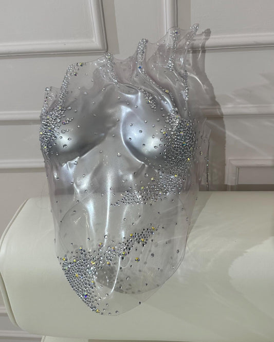 Transparent corset with rhinestone Adelle